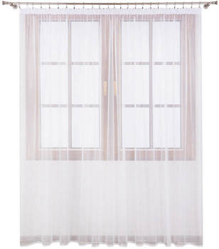 Elegancka biała błyszcząca firanka z  połyskującego sable Riko II