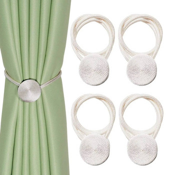 Elegancka spinka klamra  magnetyczna sznurkowa wzór koło biała