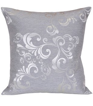 Ozdobna poszewka w lśniące wzory Coria szara