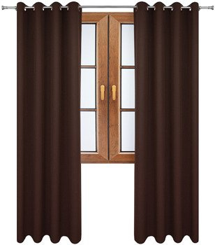 Gładka zasłona matowa Clara gorzka czekolada klasyczna