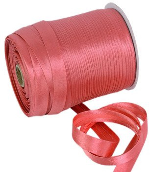 Atłasowa lamówka do firan i zasłon koralowy