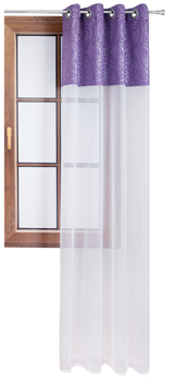 Firana duo z woalu i błyszczącej tkaniny we wzory Bona 3 wzór 6