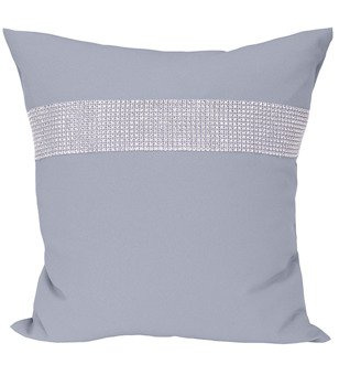 Poszewka dekoracyjna ozdobiona cyrkoniami jasno szara