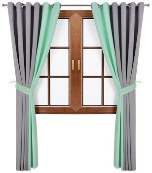 Komplet zasłon szarych duo miętowe Areta II wzór 2