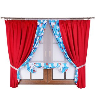 Uroczy komplet dziecięcy zasłony i panel z kokardkami Mika wzór 14