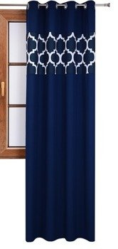 Zasłona matowa duo maroko Cindy wzór A8 granatowa