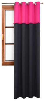 Zasłona z pluszowymi pomponami Lilo 6 czarna wzór 9