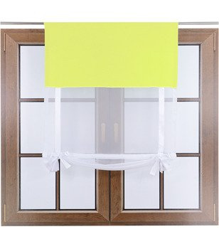 Uroczy panel ekran z woalu Vigo z kokardkami limonka