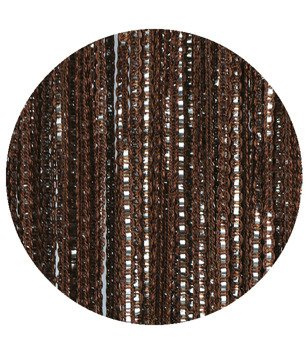 Makaron sznurki z wplecioną srebrną taśmą brązowy