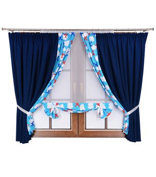 Uroczy komplet dziecięcy zasłony i panel z kokardkami Mika wzór 13