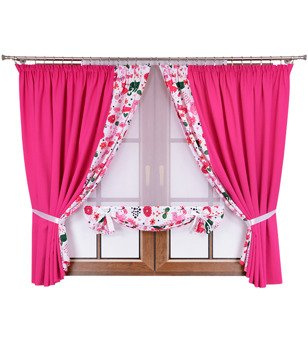 Uroczy komplet dziecięcy zasłony i panel z kokardkami Mika wzór 20