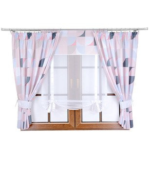 Komplet 2 zasłony modern G2 panel z kokardkami Rubi IV