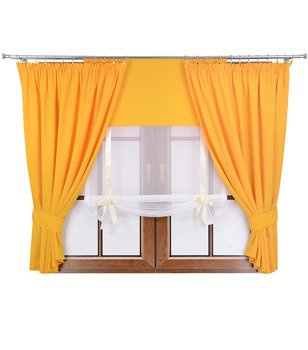 Komplet dwie zasłon panel z kokardkami Vigo III mocno żółty
