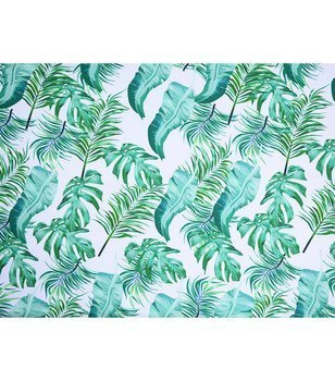 Materiał na metry z nadrukiem zielone liście wzór N1 na zasłony