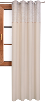 Zasłona beżowa duo z wyszywanym wzorem Akemi wzór 5