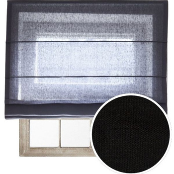 Roleta rzymska czarna lniana klasyczna z naturalnego lnu