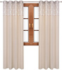 Zasłona beżowa duo z wyszywanym wzorem Akemi wzór 6