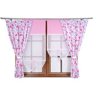 Komplet zasłon i uroczych paneli z gipiurą Gloria II wzór 9