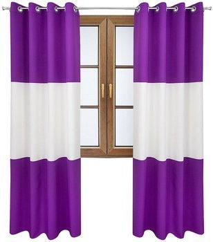 Zasłona gładka matowa trio Sally fuksja z ecru