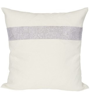 Poszewka dekoracyjna ozdobiona cyrkoniami ecru