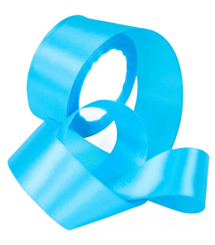 Wstążka atłasowa taśma szeroka lamówka do firan i zasłon niebieska