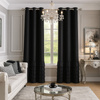 Elegancka zasłona gładka matowa z falbanami Carmen czarna