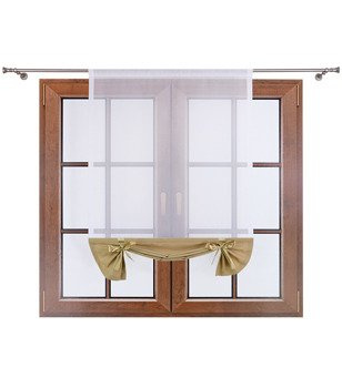 Uroczy panel z woalu dół matowy i kokardki Demi II ciemny beżowy