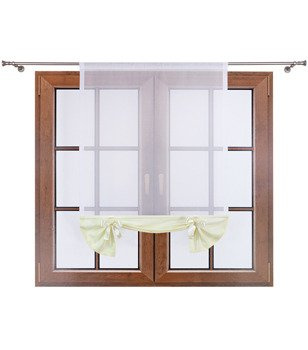 Uroczy panel z woalu dół matowy i kokardki Demi II ecru