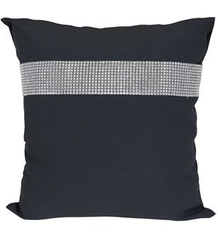 Poszewka dekoracyjna ozdobiona cyrkoniami grafitowa