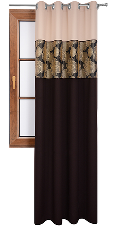 Zasłona venge trio z wyszywanym wzorem Eryka IV wzór 3