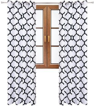 Zasłona w wzory Rubi białe maroko wzór A7