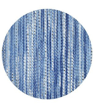 Makaron sznurki z wplecioną srebrną taśmą niebieski