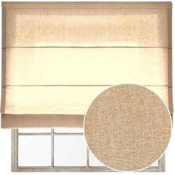 Roleta rzymska jasno beżowa 2 lniana klasyczna z naturalnego lnu