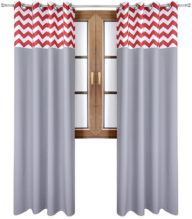 Zasłona jasno szara matowa  duo zygzaki Rubi 2 wzór B4