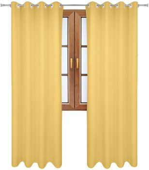 Gładka zasłona matowa Clara jasna żółta klasyczna