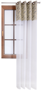 Firana duo z woalu i błyszczącej tkaniny we wzory Bona 3 wzór 2