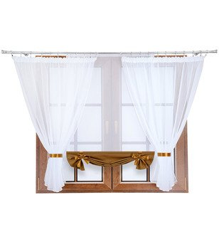 Komplet firan z panelem z woalu Demi II brązowy