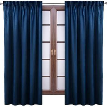 Elegancka zasłona welurowa welwet granatowy zaciemniająca welur aksamitny
