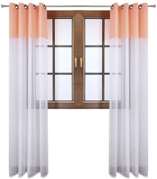 Komplet firan duo z woalu i tkaniny matowej brzoskwiniowej Inez II   Sale S32