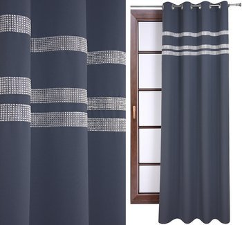 Zasłona matowa Estel ozdobiona 3 paskami z cyrkonii kolory