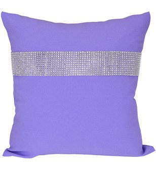 Poszewka dekoracyjna ozdobiona cyrkoniami jasno fioletowa