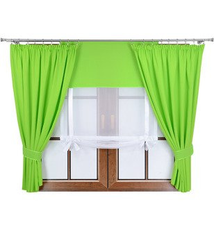 Komplet dwie zasłony panel z kokardkami Vigo III jaskrawy zielony