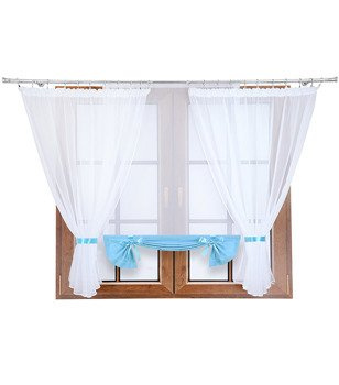 Komplet firan z panelem z woalu Demi II błękitny