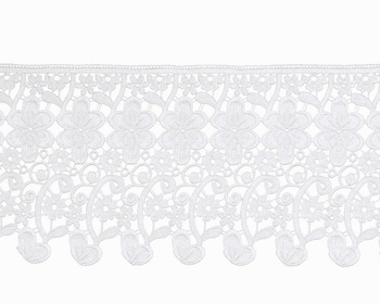 Gipiura biała koronka dekoracyjna do firan i zasłon wzór 11 szeroka 30 cm