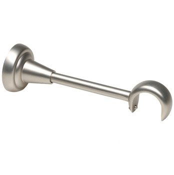 Metalowy pojedynczy wspornik PRESTIGE o średnicy szyny fi 25 mm - Satyna Nikiel (chrom mat)