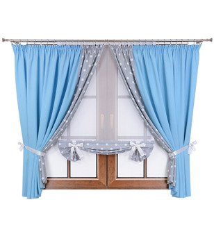 Uroczy komplet dziecięcy zasłony i panel z kokardkami Mika wzór 3