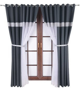 Elegancki komplet zasłon i firan z cyrkoniami Ariel 3