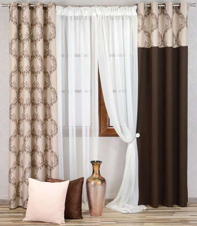 Zasłona duo z ornamentowymi wzorami Tessa 2 wzór 1