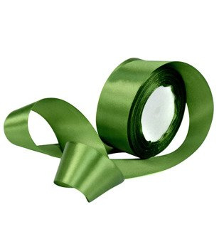 Wstążka atłasowa taśma szeroka lamówka do firan i zasłon zielona