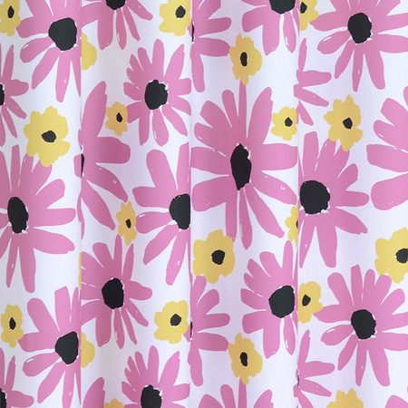 Zasłona w wzory Rubi różowe żółte kwiaty wzór J3